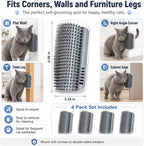 Pawaroo 4-Pack Cat Self-Grooming Corner Brushes | Massage Combs with Catnip