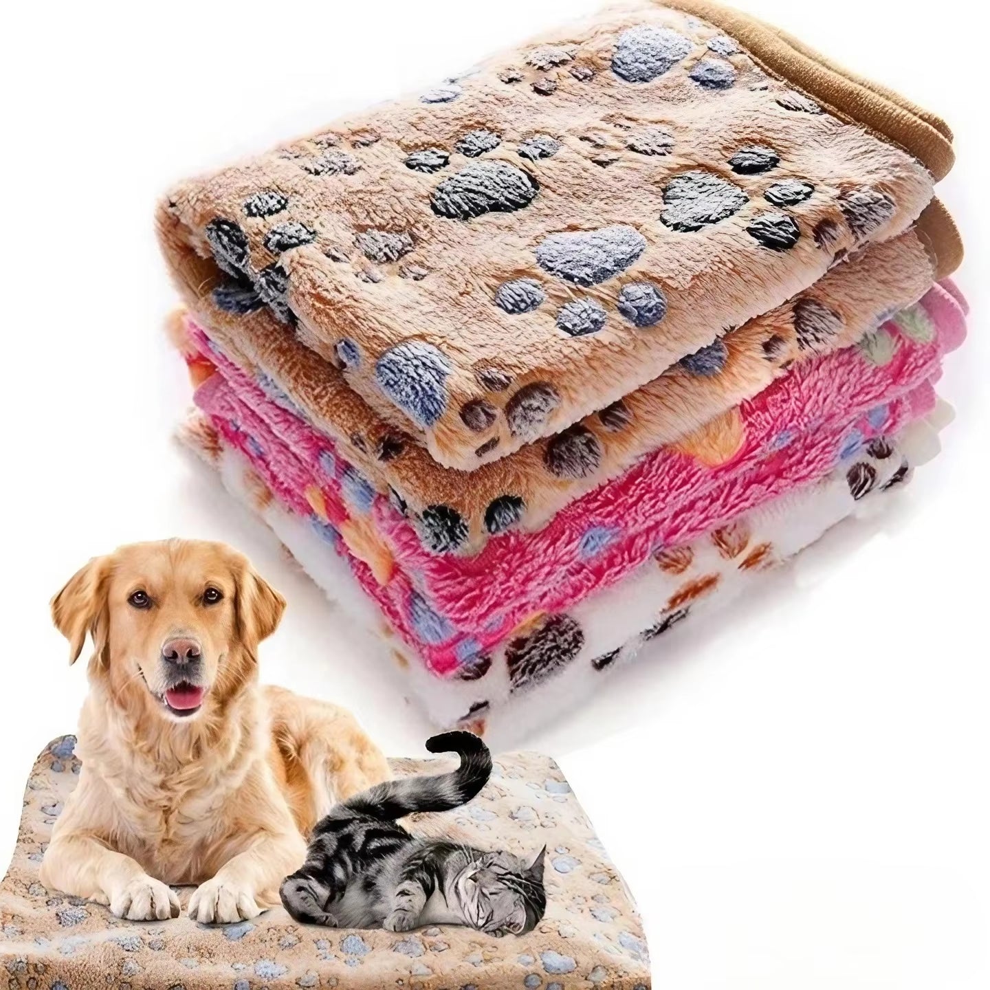 Pawaroo Soft Fluffy Pet Blanket | Coral Fleece Cat & Dog Mat