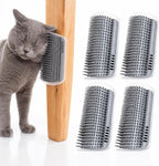 Pawaroo 4-Pack Cat Self-Grooming Corner Brushes | Massage Combs with Catnip