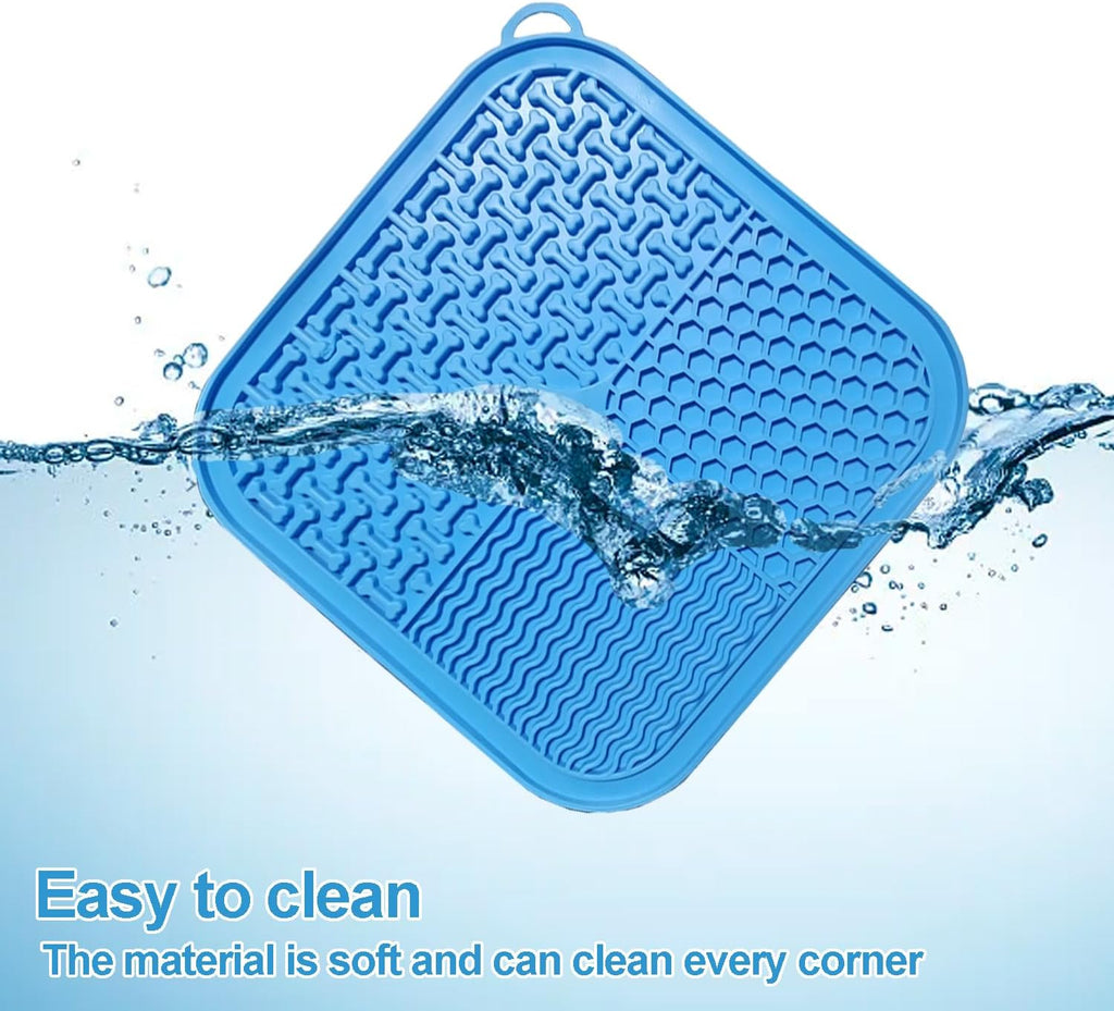 Pawaroo Silicone Lick Mat with Suction Cups | Slow Feeder & Bath-Time Helper – Blue