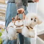 HIPIPET Dog Carrier Backpack, Portable Pet Shoulder Bag with Leash, for Small Dogs 1.8-8.2 Kg, Beige (Brown, S)