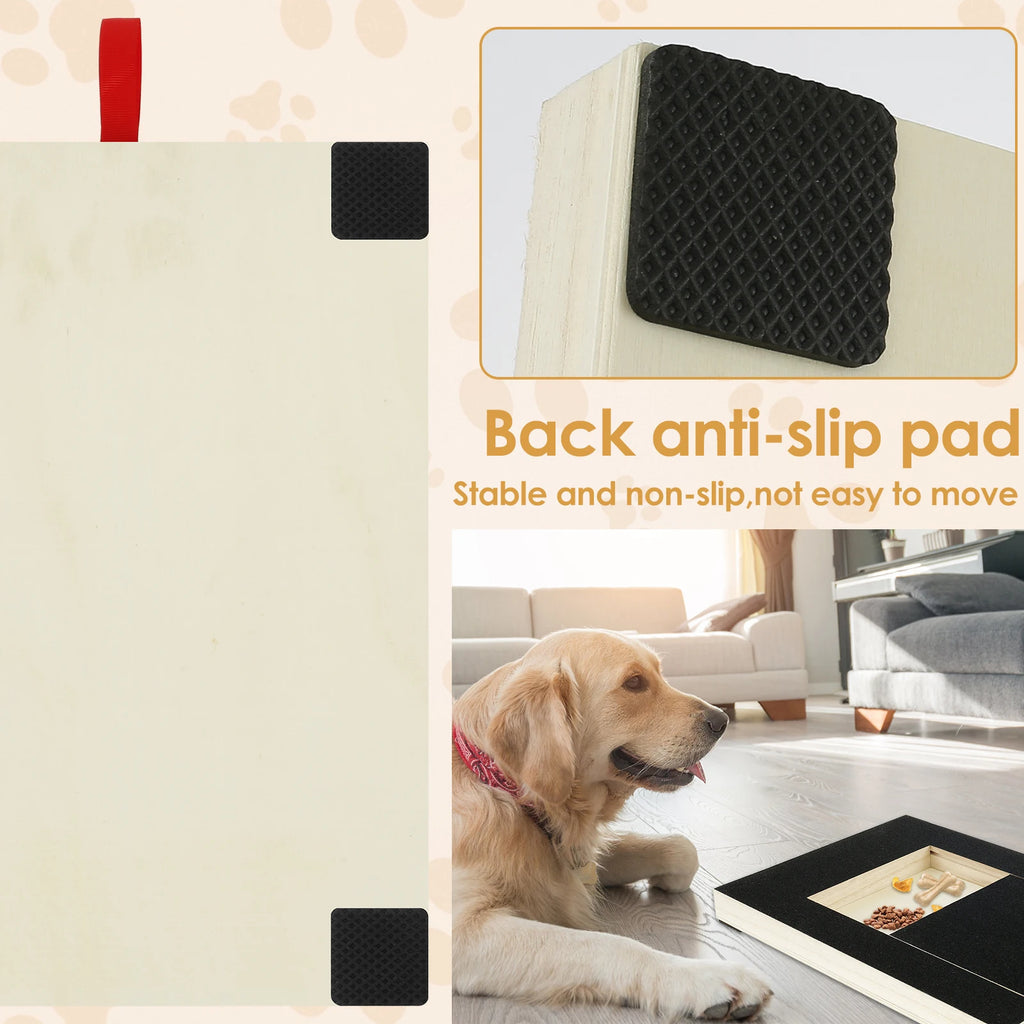 Pawaroo Wooden Dog Nail File Scratch Board with Treat Box for Puppies & Dogs