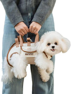HIPIPET Dog Carrier Backpack, Portable Pet Shoulder Bag with Leash, for Small Dogs 1.8-8.2 Kg, Beige (Brown, S)