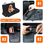 Pawaroo Waterproof Dog Car Seat Cover | Rear Seat Hammock & Travel Protector – Black
