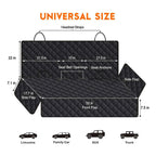 Pawaroo Waterproof Dog Car Seat Cover | Rear Seat Hammock & Travel Protector – Black