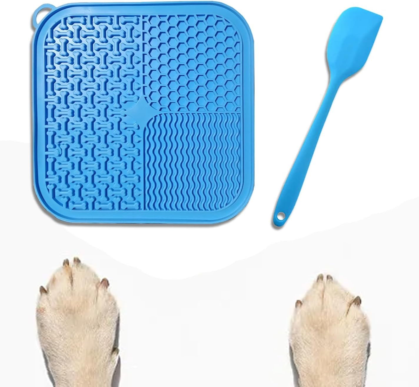 Pawaroo Silicone Lick Mat with Suction Cups | Slow Feeder & Bath-Time Helper – Blue