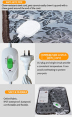 Pawaroo Electric Pet Heating Pad | 2 Heat Settings, Water-Resistant Mat with AU Plug