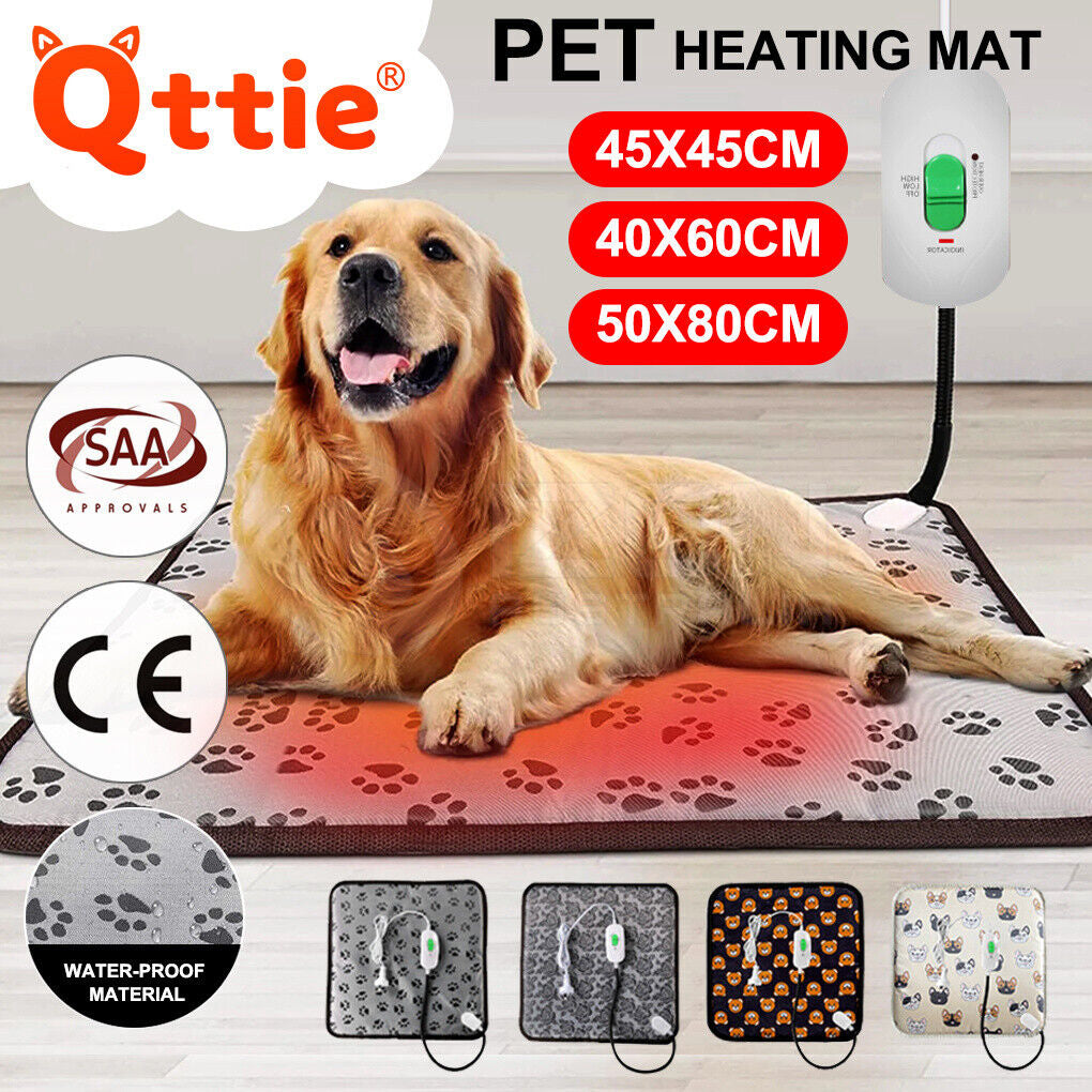 Pawaroo Electric Pet Heating Pad | 2 Heat Settings, Water-Resistant Mat with AU Plug