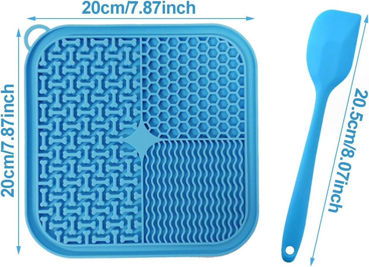 Pawaroo Silicone Lick Mat with Suction Cups | Slow Feeder & Bath-Time Helper – Blue