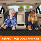 Pawaroo Waterproof Dog Car Seat Cover | Rear Seat Hammock & Travel Protector – Black