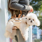 HIPIPET Dog Carrier Backpack, Portable Pet Shoulder Bag with Leash, for Small Dogs 1.8-8.2 Kg, Beige (Brown, S)