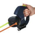 Pawaroo 3 m Dual Retractable Dog Leash | Reflective No-Tangle Lead with Lights