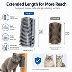 Pawaroo 4-Pack Cat Self-Grooming Corner Brushes | Massage Combs with Catnip