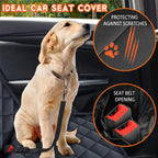 Pawaroo Waterproof Dog Car Seat Cover | Rear Seat Hammock & Travel Protector – Black