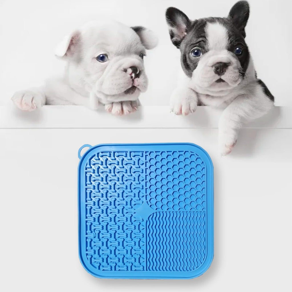 Pawaroo Silicone Lick Mat with Suction Cups | Slow Feeder & Bath-Time Helper – Blue