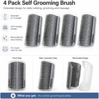 Pawaroo 4-Pack Cat Self-Grooming Corner Brushes | Massage Combs with Catnip